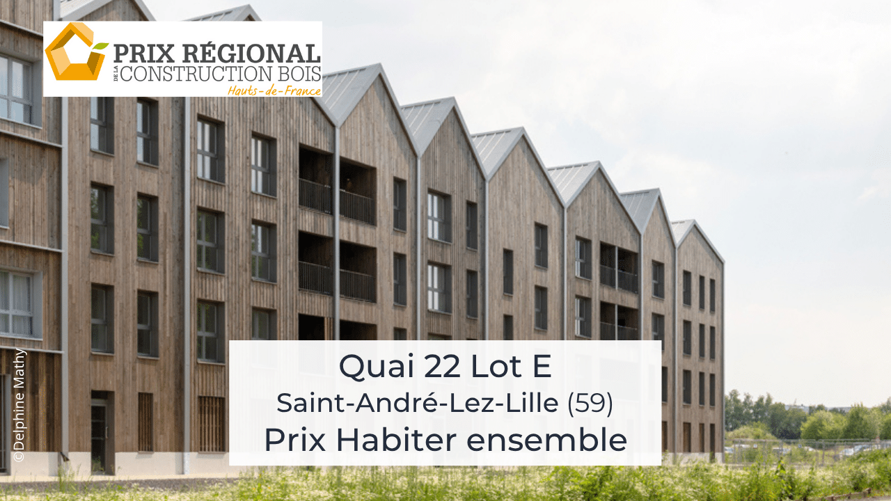 Prix Habiter Ensemble : « Quai 22 Lot E – Logements et résidence » – Prix Régional de la Construction Bois 2025